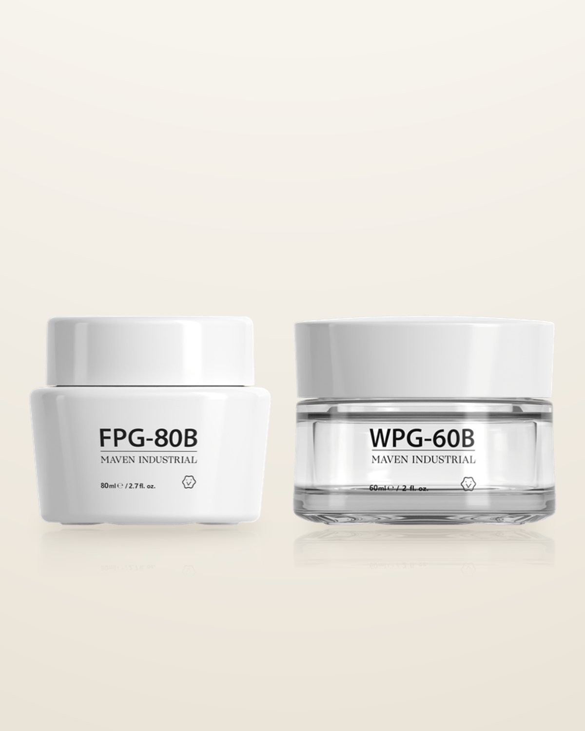 Maven FPG-80B and WPG-60B cream jars