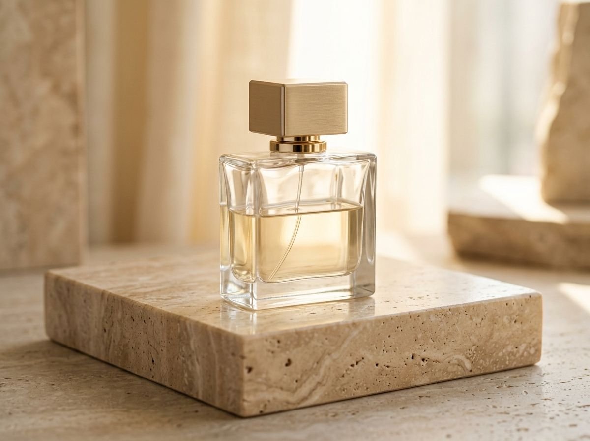 Heavy-base glass perfume bottle with gold cap